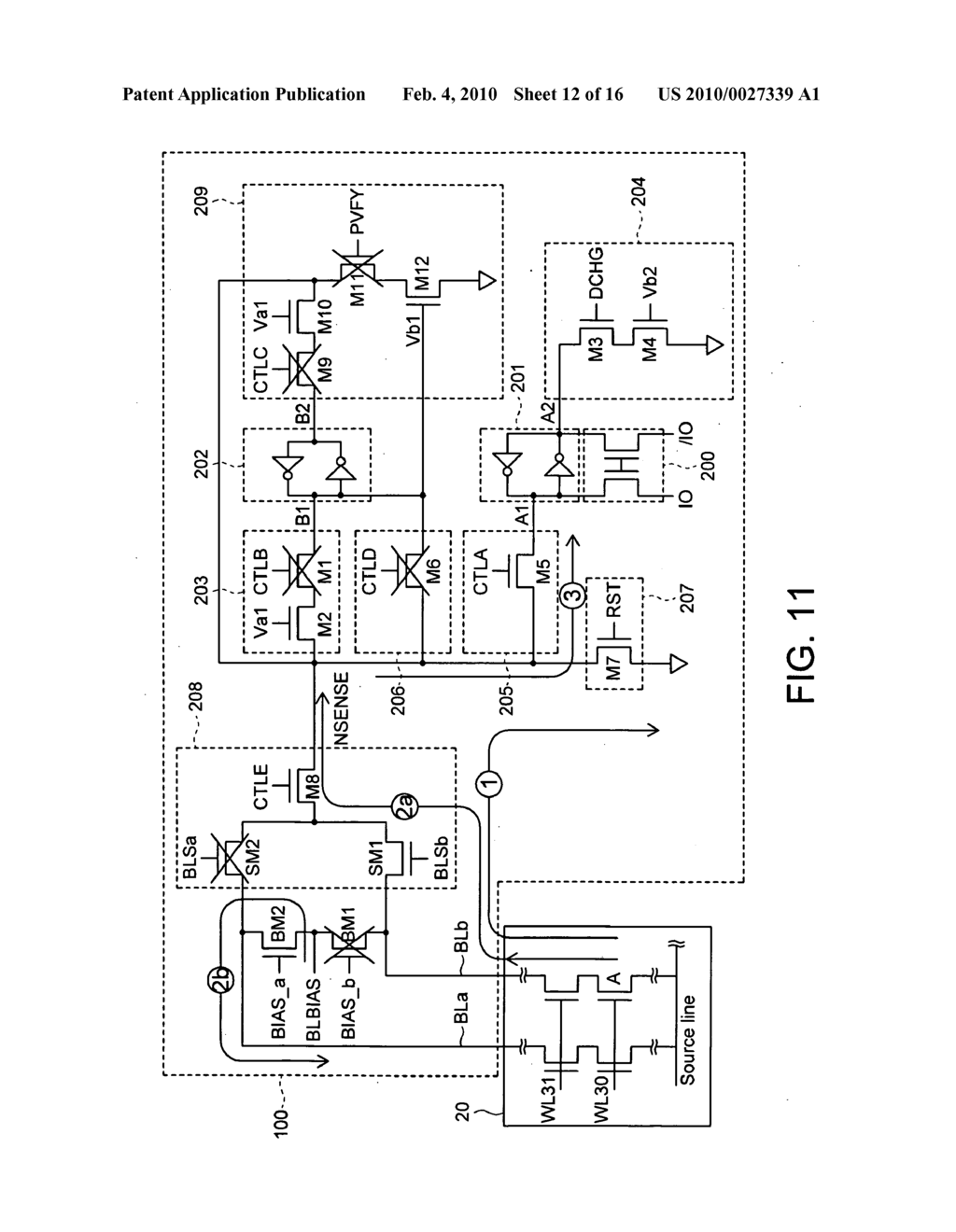 PAGE BUFFER AND METHOD OF PROGRAMMING AND READING A MEMORY - diagram, schematic, and image 13