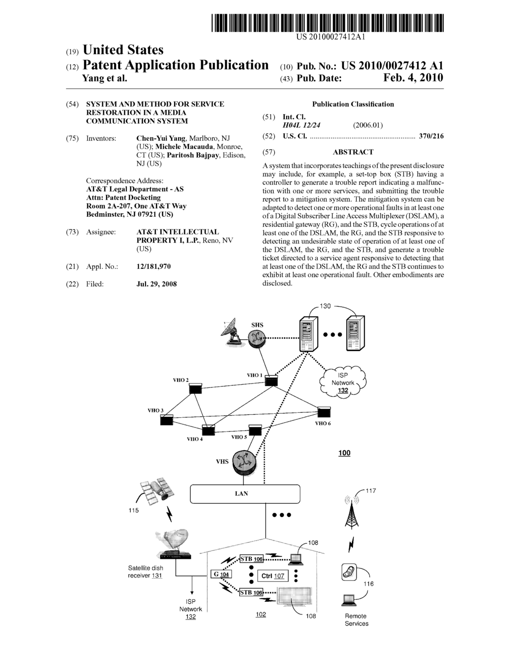 SYSTEM AND METHOD FOR SERVICE RESTORATION IN A MEDIA COMMUNICATION SYSTEM - diagram, schematic, and image 01