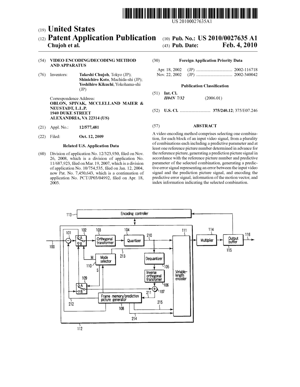 VIDEO ENCODING/DECODING METHOD AND APPARATUS - diagram, schematic, and image 01