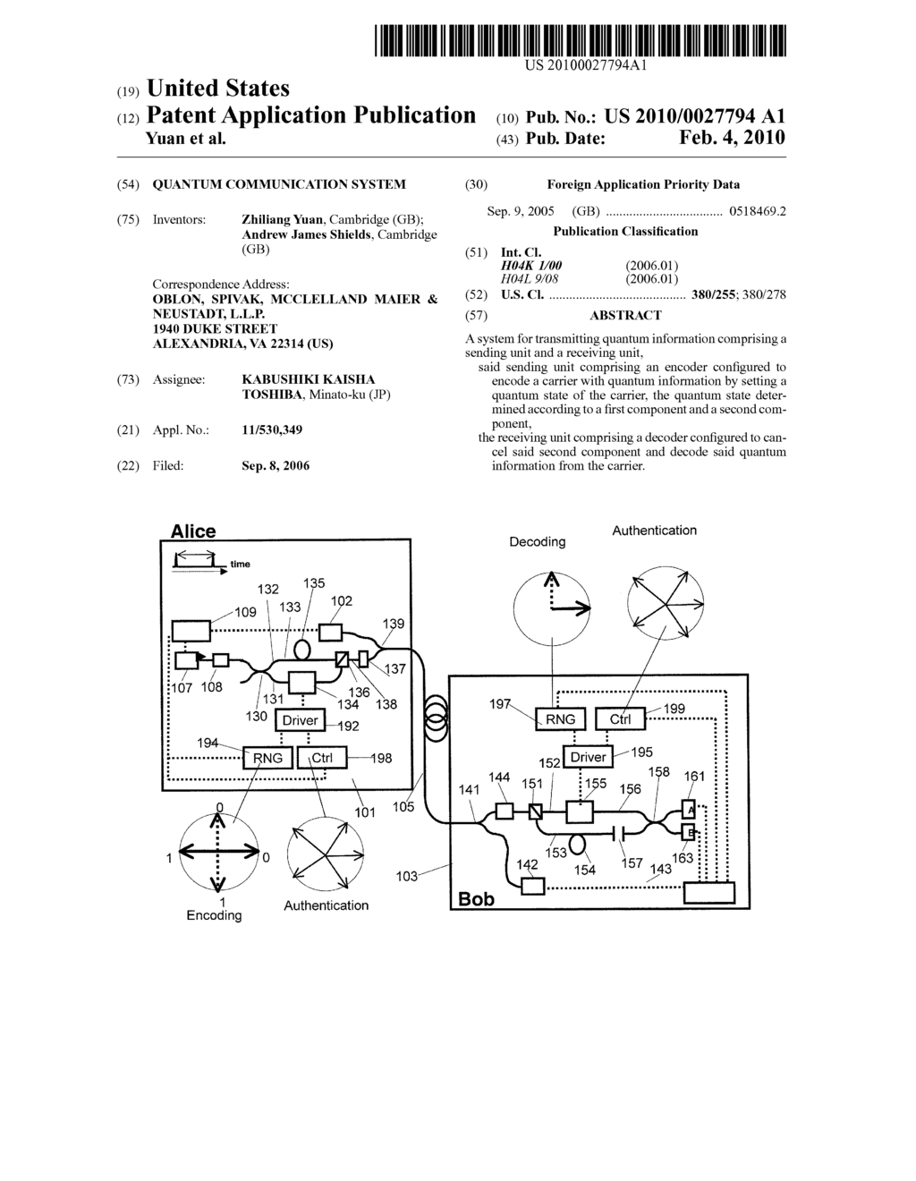 QUANTUM COMMUNICATION SYSTEM - diagram, schematic, and image 01