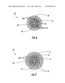Optical fiber assemblies having a powder or powder blend at least partially mechanically attached diagram and image