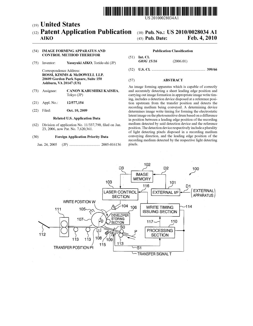 IMAGE FORMING APPARATUS AND CONTROL METHOD THEREFOR - diagram, schematic, and image 01