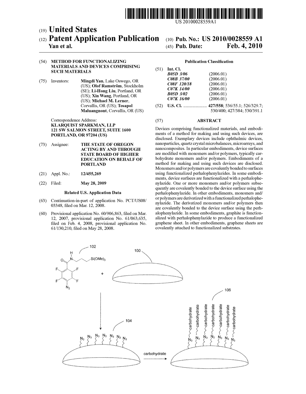 Method for functionalizing materials and devices comprising such materials - diagram, schematic, and image 01