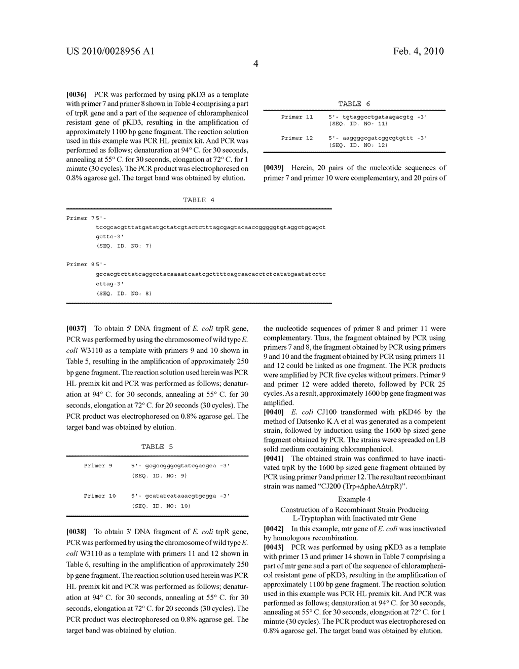 GENETICALLY ENGINEERED RECOMBINANT ESCHERICHIA COLI PRODUCING L-TRYPTOPHAN HAVING ORIGINALLY L-PHENYLALANINE PRODUCTIVITY, AND METHOD FOR PRODUCING L-TRYPTOPHAN USING THE MICROORGANISM - diagram, schematic, and image 05