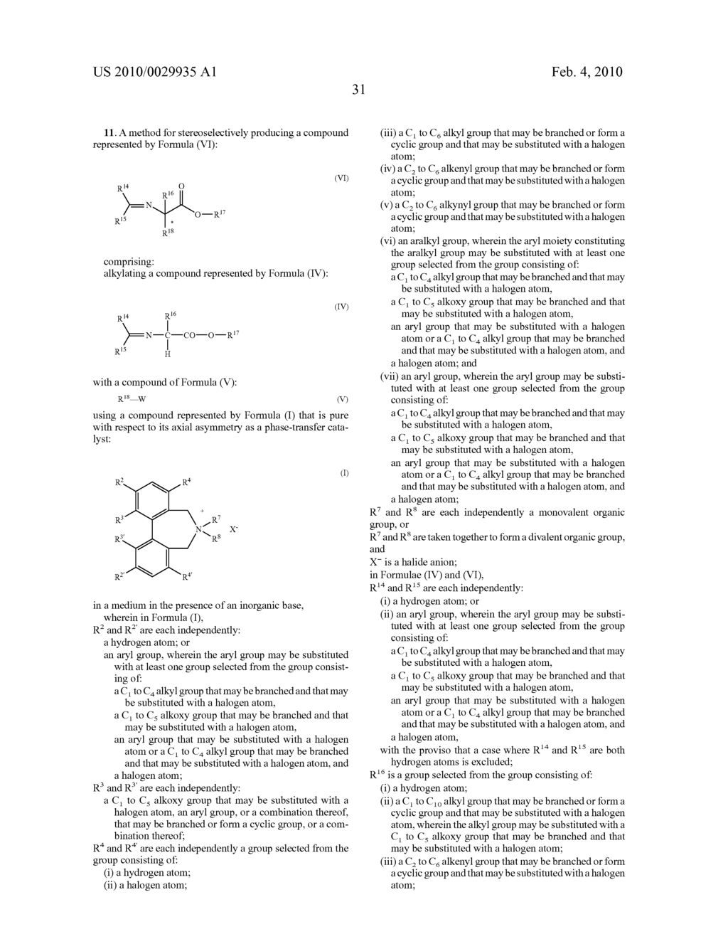 OPTICALLY ACTIVE QUATERNARY AMMONIUM SALT HAVING AXIAL ASYMMETRY, AND METHOD FOR PRODUCING ALPHA-AMINO ACID AND DERIVATIVE THEREOF BY USING THE SAME - diagram, schematic, and image 32