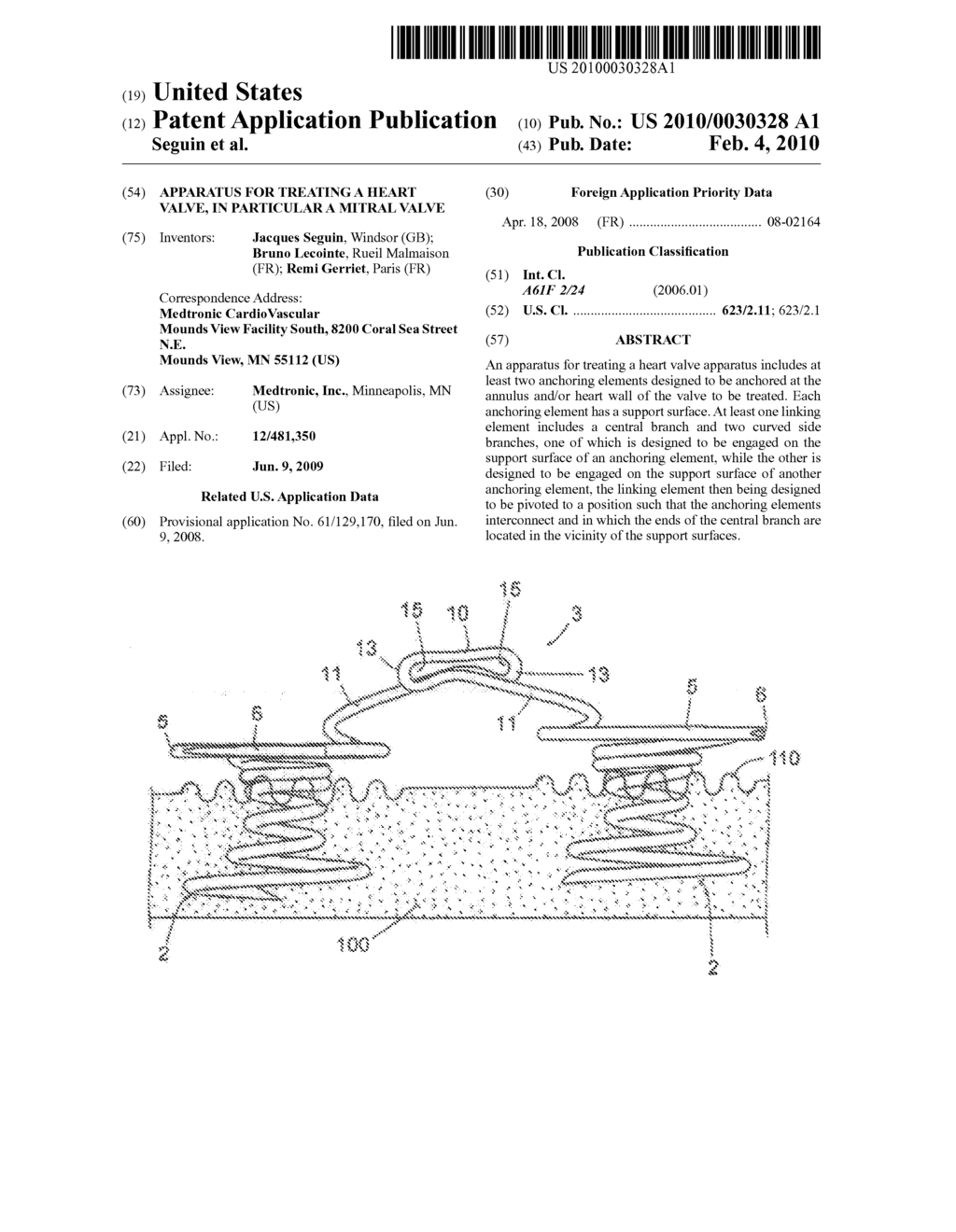 Apparatus for Treating a Heart Valve, in Particular a Mitral Valve - diagram, schematic, and image 01