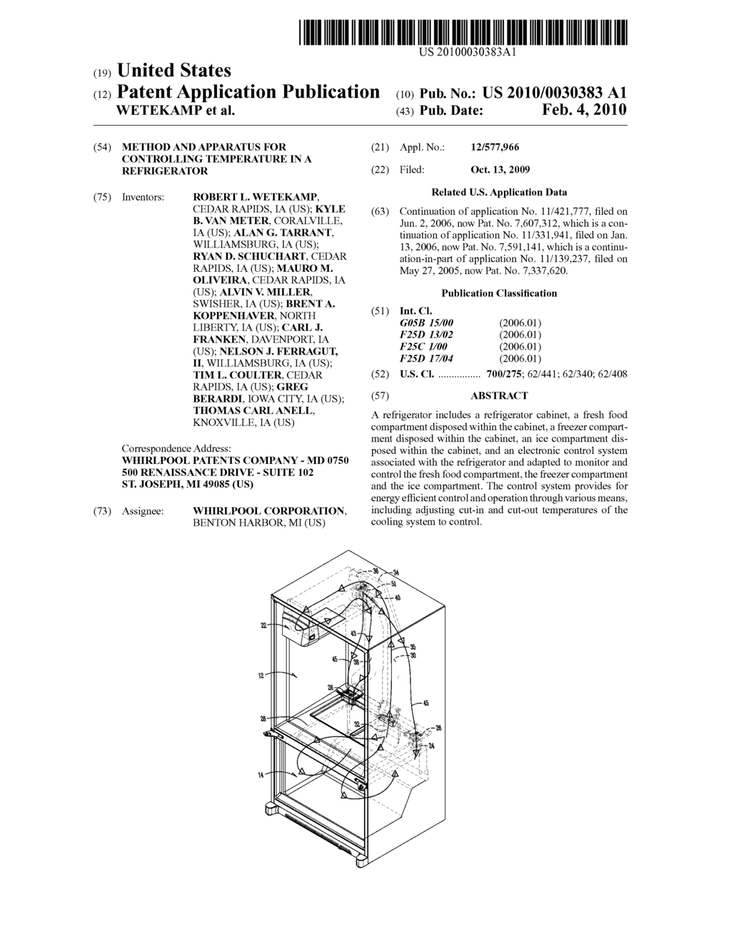 METHOD AND APPARATUS FOR CONTROLLING TEMPERATURE IN A REFRIGERATOR - diagram, schematic, and image 01