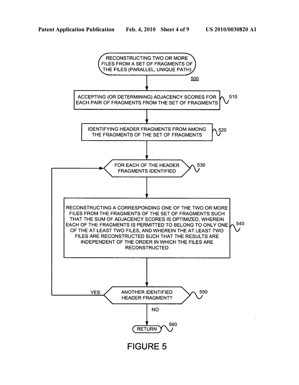 Reassembling fragmented files or documents in an order-independent manner that ensures each of the fragments belongs to only one reassembled file - diagram, schematic, and image 05