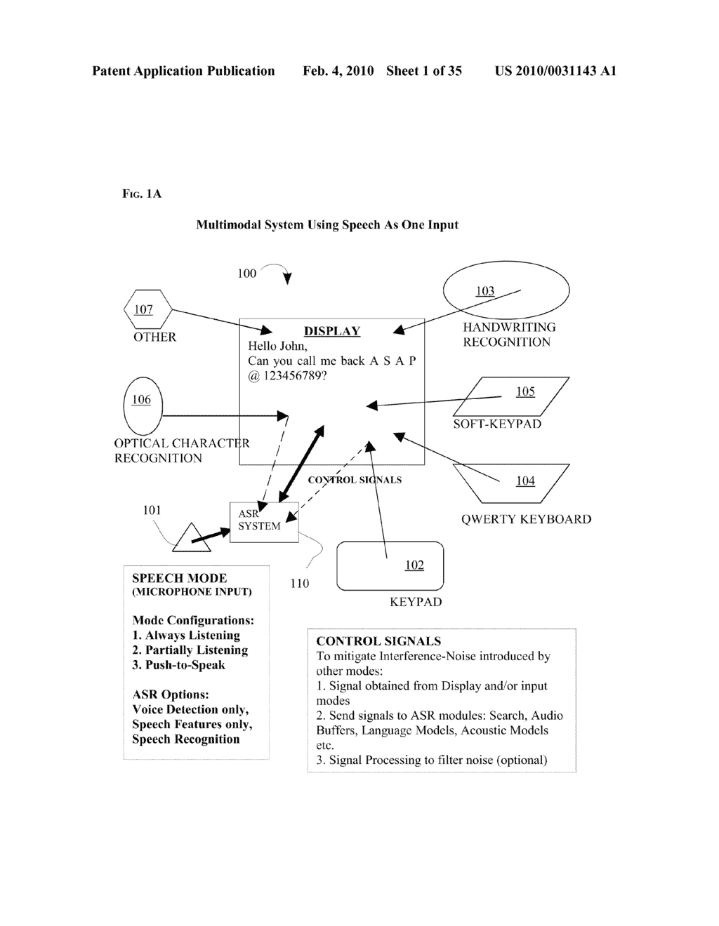 MULTIMODAL INTERFACE FOR INPUT OF TEXT - diagram, schematic, and image 02