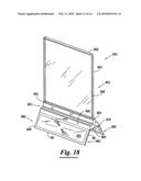 Advertising support with illuminated magnifier diagram and image