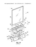 Advertising support with illuminated magnifier diagram and image