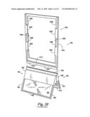 Advertising support with illuminated magnifier diagram and image