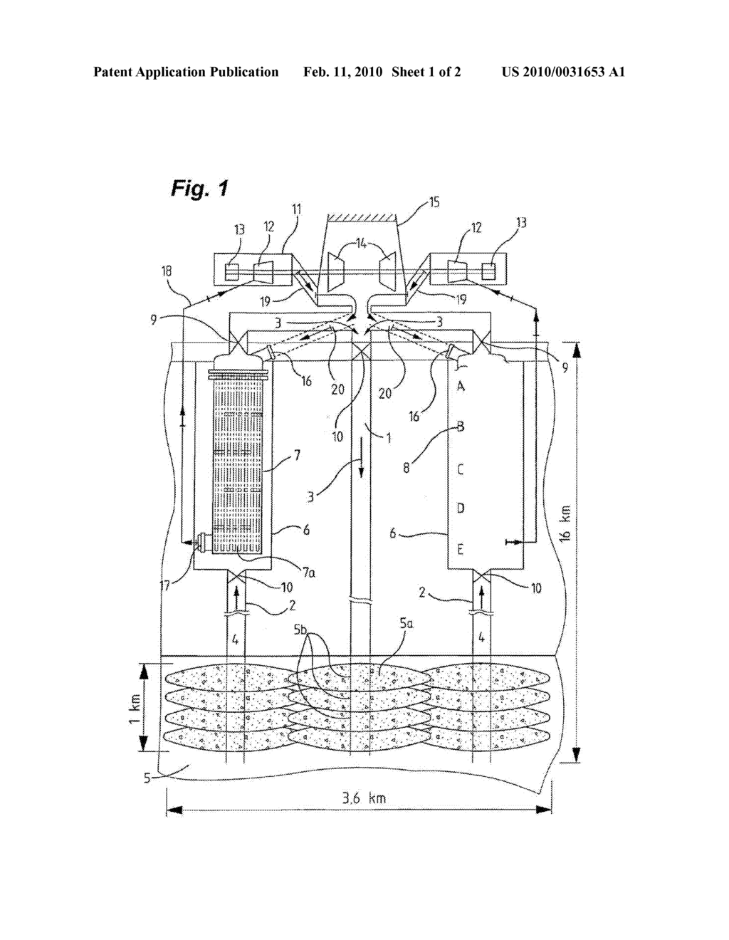 METHOD AND DEVICE FOR THE UTILIZATION OF SUPERCRITICAL SUBSURFACE STEAM IN COMBINATION WITH SUPERCRITICAL THERMAL AND HYDRAULIC POWER STATIONS - diagram, schematic, and image 02