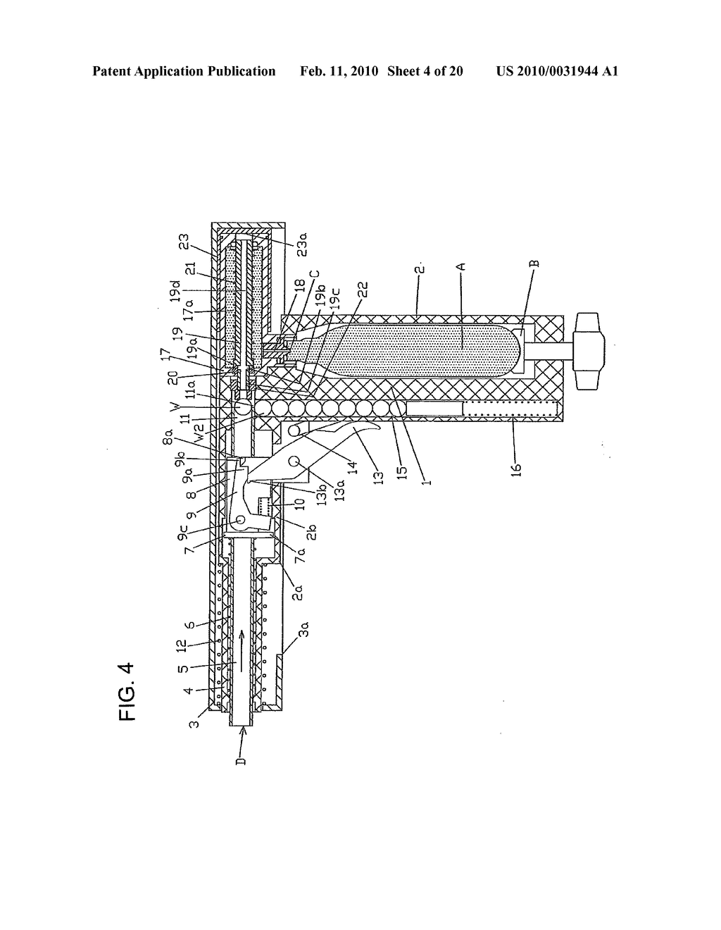 Air gun with a blowback mechanism - diagram, schematic, and image 05