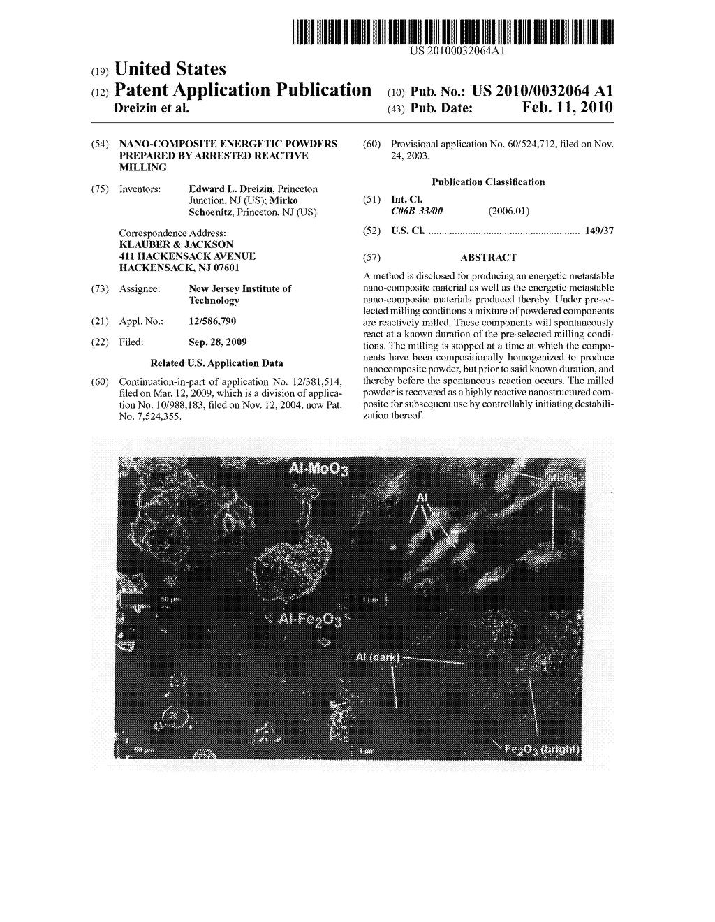 Nano-composite energetic powders prepared by arrested reactive milling - diagram, schematic, and image 01