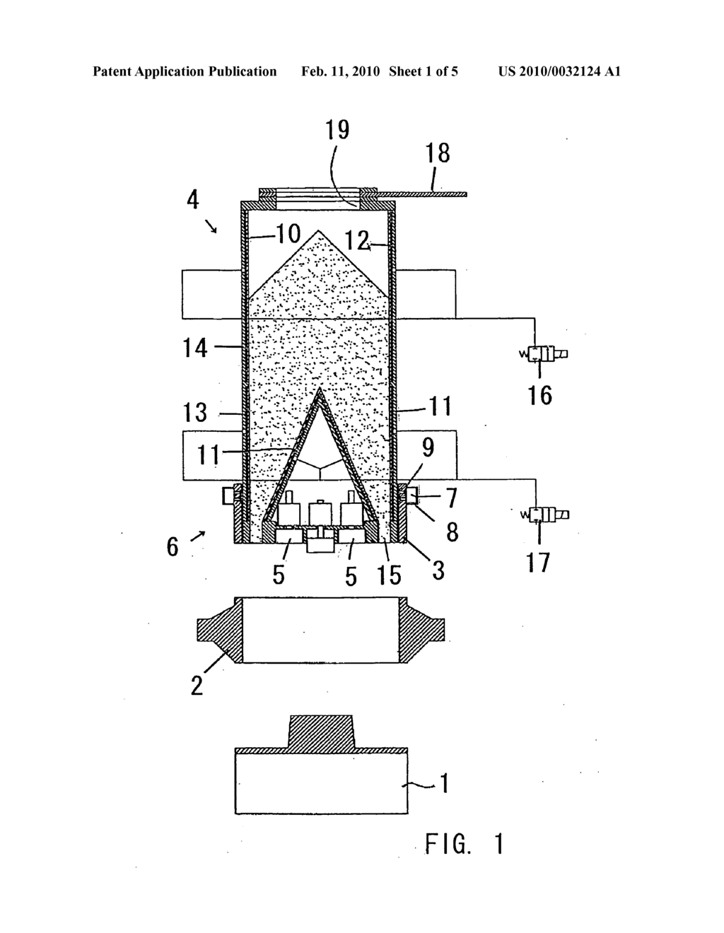 Sand-introducing device using air, and method and apparatus for producing mold - diagram, schematic, and image 02