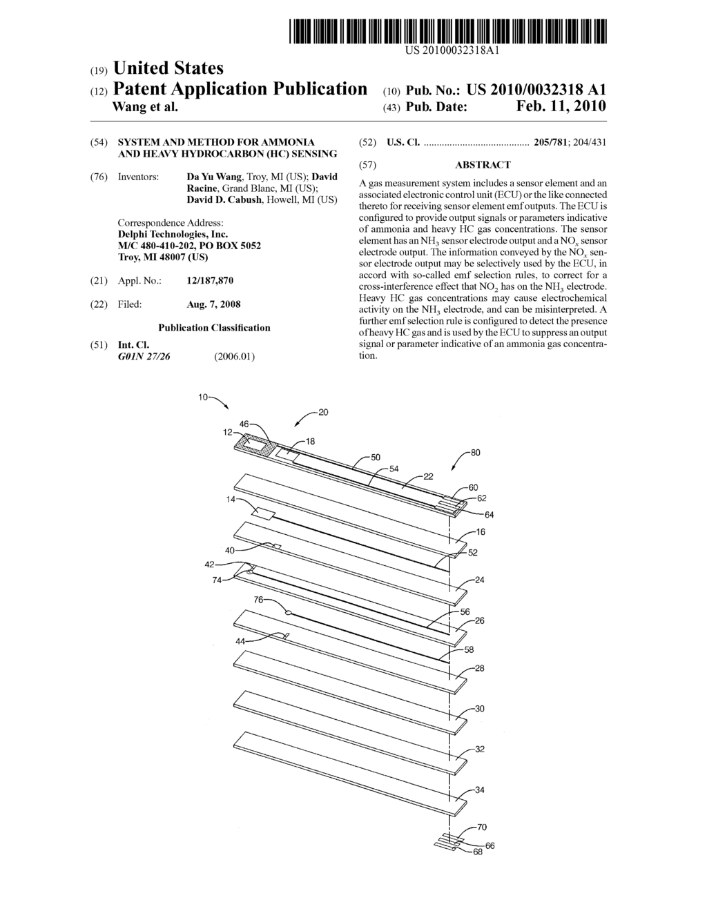 SYSTEM AND METHOD FOR AMMONIA AND HEAVY HYDROCARBON (HC) SENSING - diagram, schematic, and image 01