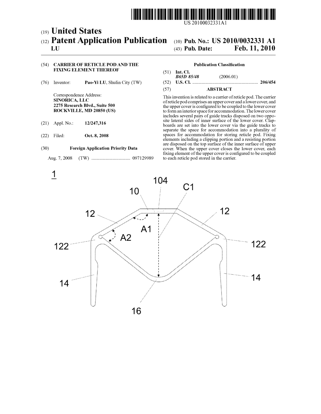 Carrier of reticle pod and the fixing element thereof - diagram, schematic, and image 01