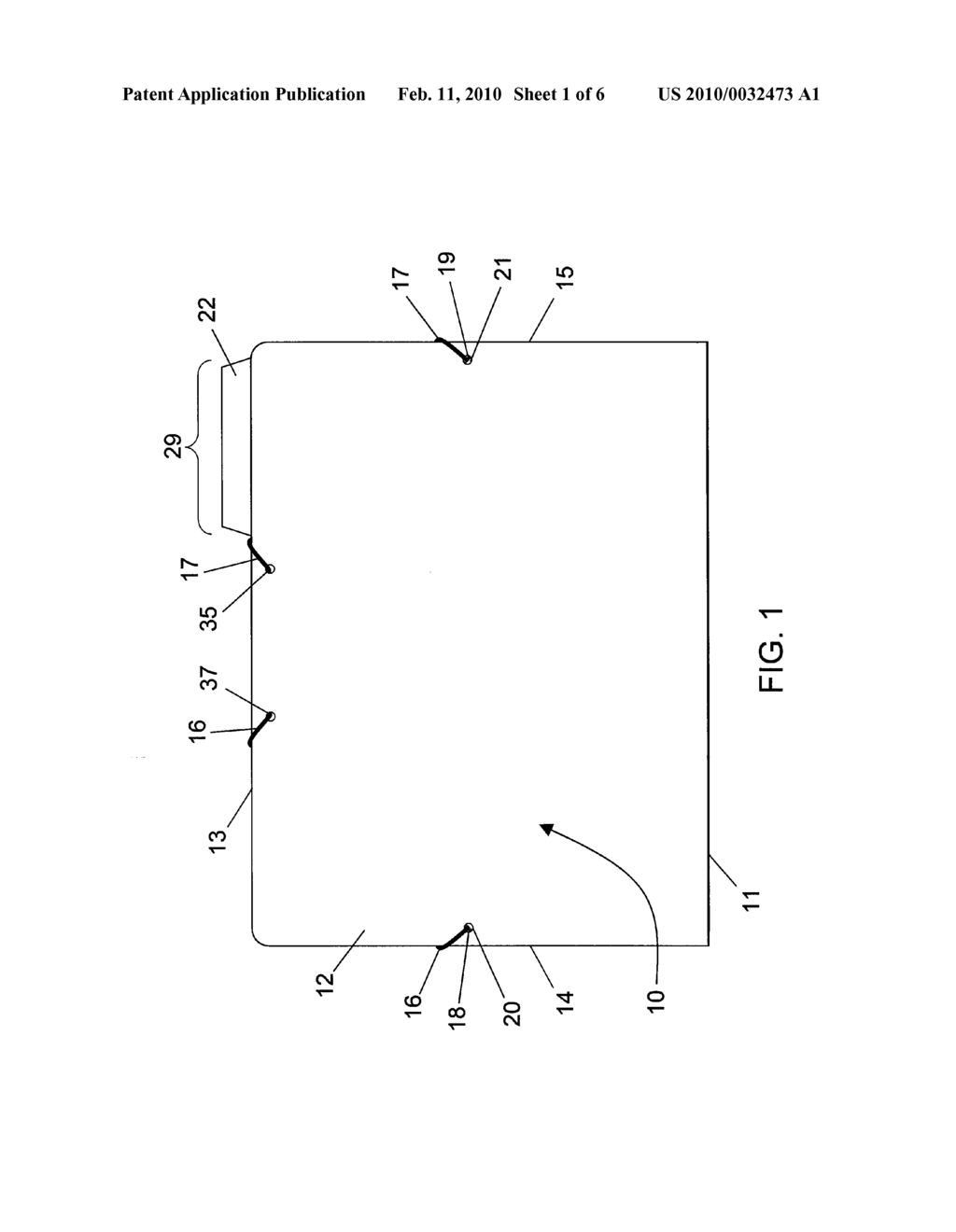 TABBED FILE FOLDER WITH CORNER RETENTION ELEMENTS - diagram, schematic, and image 02