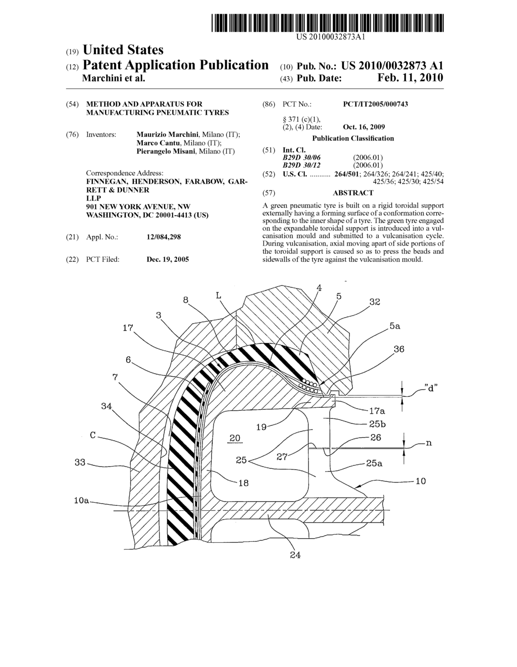 Method and Apparatus for Manufacturing Pneumatic Tyres - diagram, schematic, and image 01