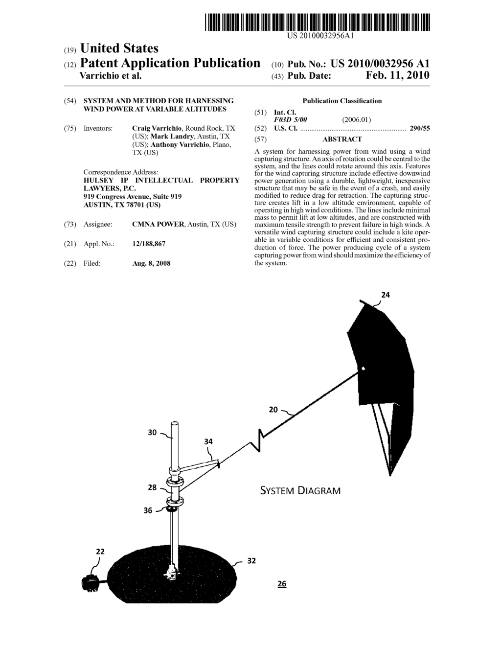 SYSTEM AND METHOD FOR HARNESSING WIND POWER AT VARIABLE ALTITUDES - diagram, schematic, and image 01