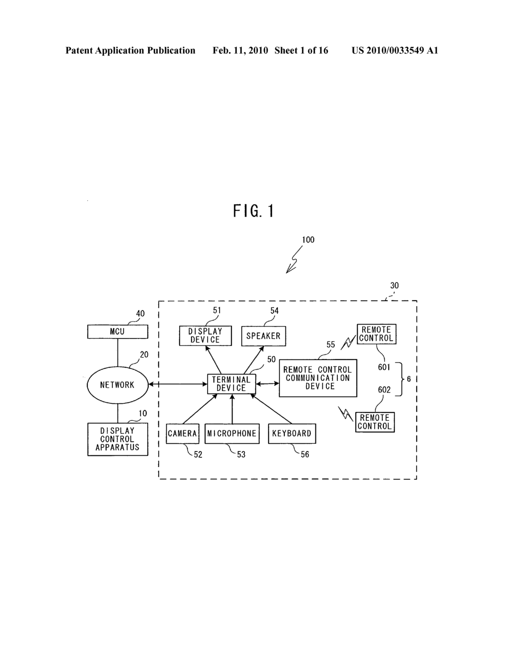 Display control apparatus, remote control that transmits information to display control apparatus, and video conference system - diagram, schematic, and image 02