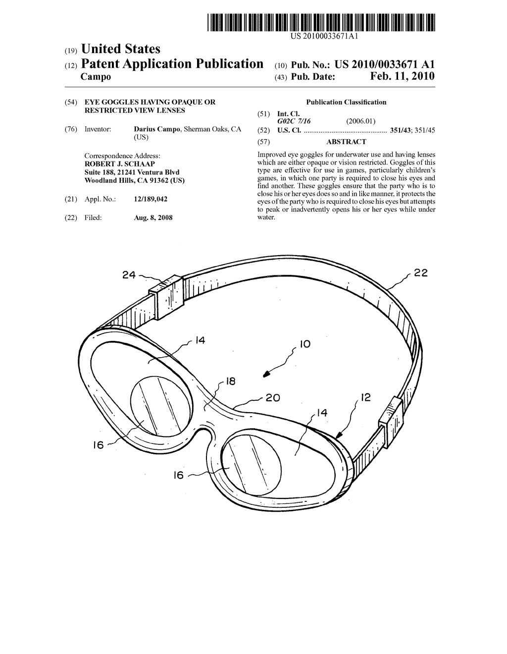 Eye Goggles Having Opaque or Restricted View Lenses - diagram, schematic, and image 01