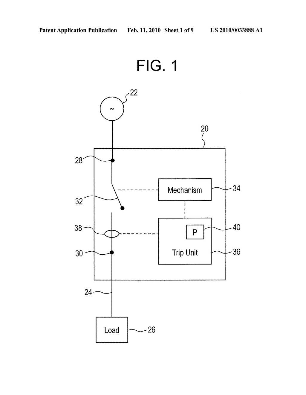 CIRCUIT BREAKER WITH ARC FAULT DETECTION AND METHOD OF OPERATION - diagram, schematic, and image 02