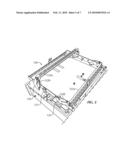 TOOL-LESS MULTI-STAGE INSERTION AND SECURING MECHANISM FOR ELECTRONIC MEZZANINE ASSEMBLIES diagram and image