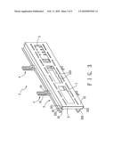 Display suspending frame device, and assembly of the display suspending frame device, a display, and an electronic device diagram and image