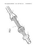 APPARATUS AND METHOD FOR SEALING SMALL TUBES OF A BLOWN-FIBER CABLE ON INSERTION INTO COLLAR diagram and image