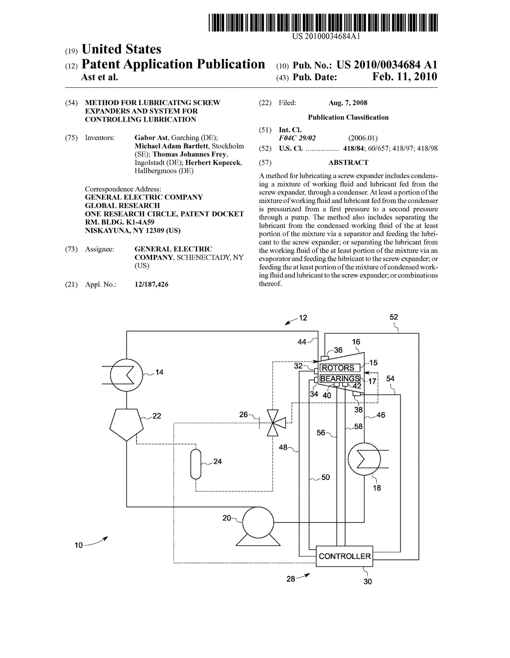 METHOD FOR LUBRICATING SCREW EXPANDERS AND SYSTEM FOR CONTROLLING LUBRICATION - diagram, schematic, and image 01