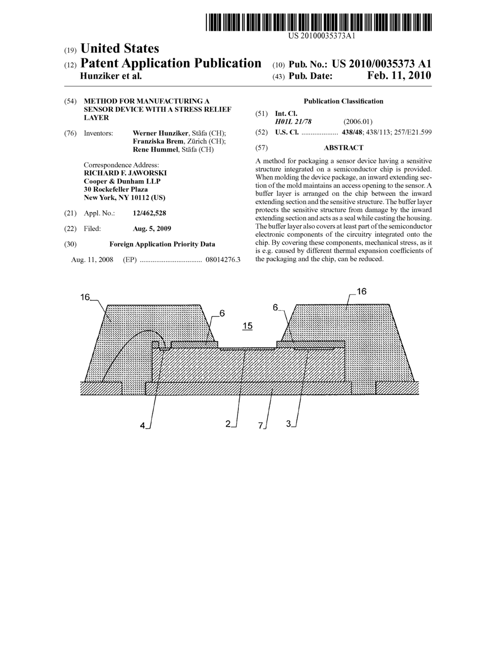 Method for manufacturing a sensor device with a stress relief layer - diagram, schematic, and image 01