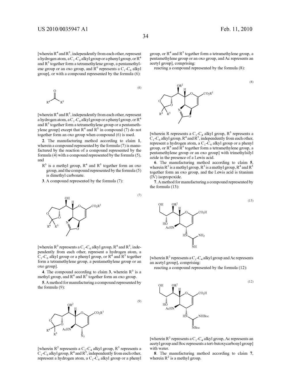 METHOD FOR MANUFACTURING NEURAMINIC ACID DERIVATIVES - diagram, schematic, and image 35
