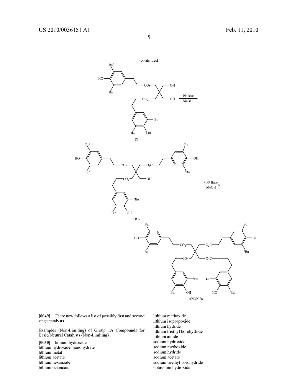 PREPARATION OF TETRAKIS[3(3,5-DI-TERT-BUTYL-4-HYDROXYPHENYL)PROPIONYL OXYMETHYL]METHANE - diagram, schematic, and image 06