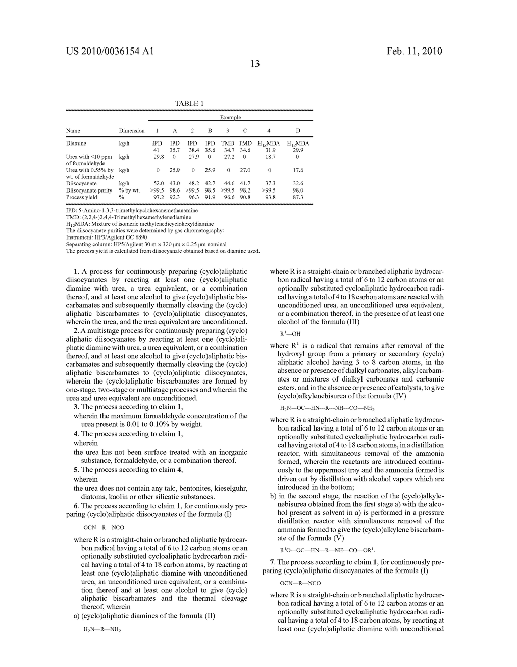 PROCESS FOR THE CONTINUOUS PREPARATION OF (CYCLO)ALIPHATIC DIISOCYANATES - diagram, schematic, and image 14