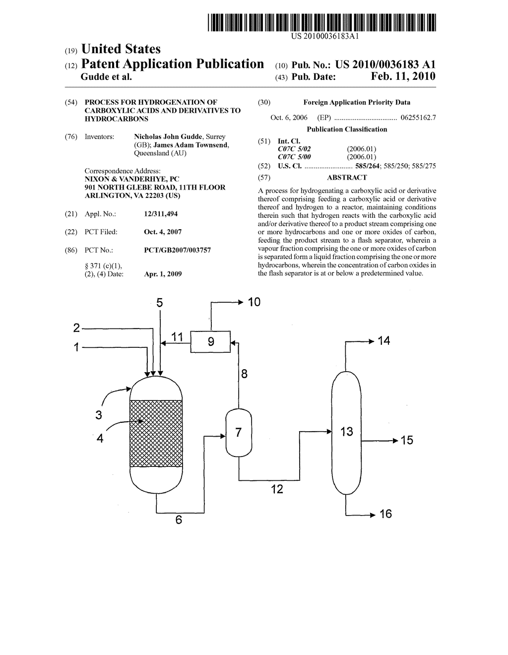 Process for hydrogenation of carboxylic acids and derivatives to hydrocarbons - diagram, schematic, and image 01