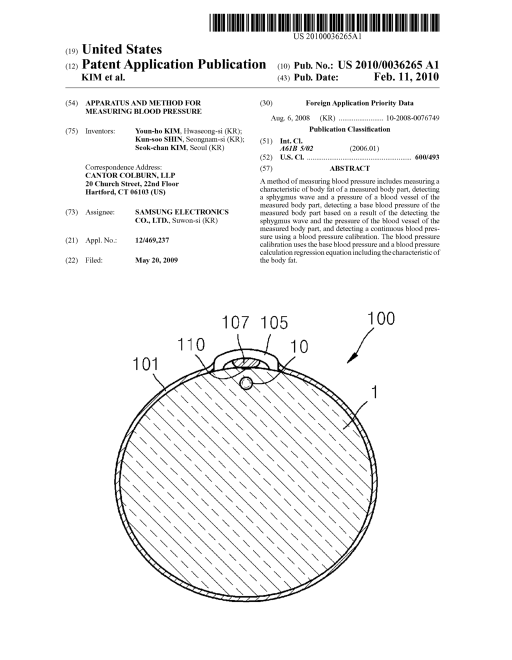 APPARATUS AND METHOD FOR MEASURING BLOOD PRESSURE - diagram, schematic, and image 01