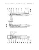 Disposable injector comprising at least one draw hook and a sliding wedge-type gear for unlocking a locking element diagram and image