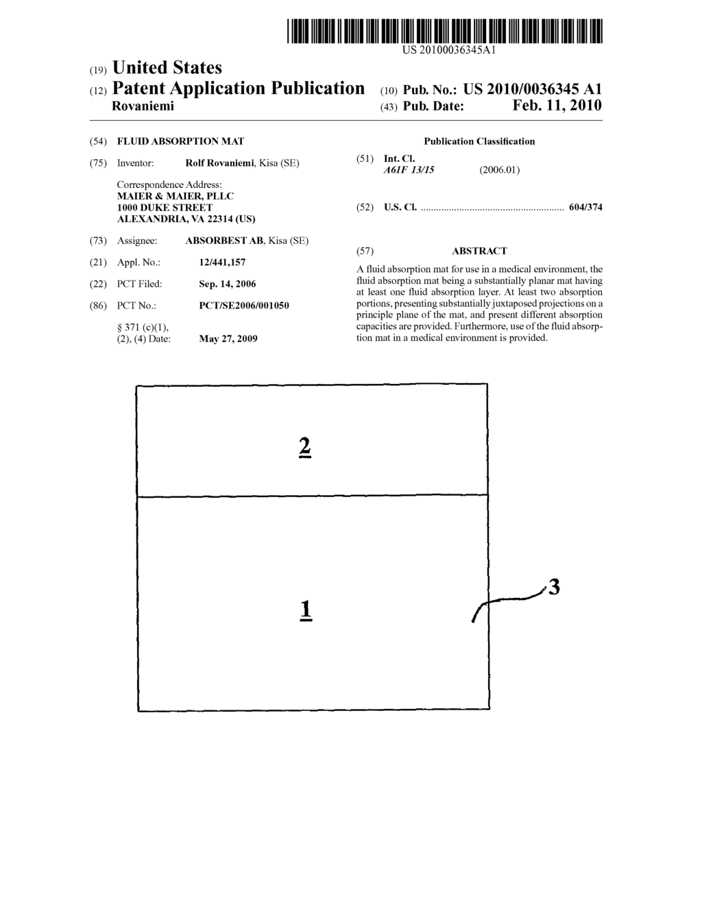 FLUID ABSORPTION MAT - diagram, schematic, and image 01