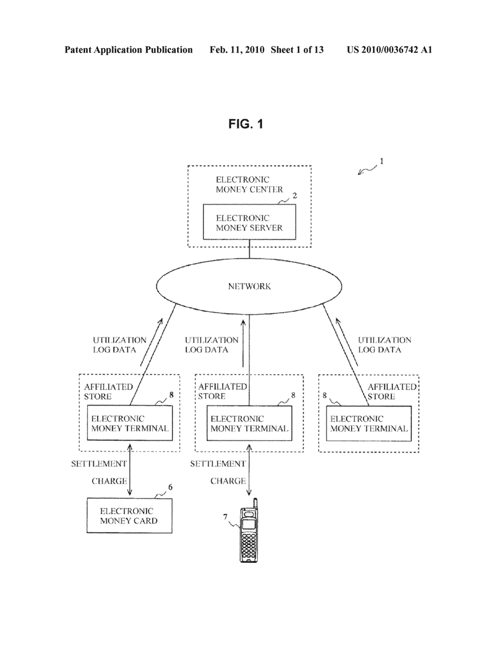 ELECTRONIC MONEY SYSTEM, AMOUNT-OF-MONEY CHANGE INFORMATION TRANSMITTER, SERVER, AND AMOUNT-OF-MONEY CHANGE INFORMATION TRANSMITTING METHOD - diagram, schematic, and image 02