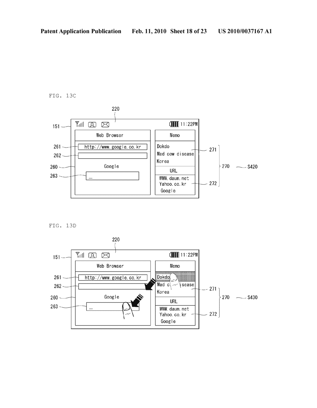 MOBILE TERMINAL WITH TOUCH SCREEN AND METHOD OF PROCESSING DATA USING THE SAME - diagram, schematic, and image 19