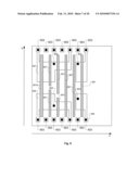 Layout of Cell of Semiconductor Device Having Linear Shaped Gate Electrode Layout Features Defined with Minimum End-to-End Spacing and Having Equal Number of PMOS and NMOS Transistors diagram and image