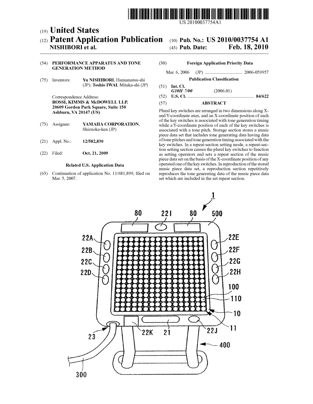 PERFORMANCE APPARATUS AND TONE GENERATION METHOD - diagram, schematic, and image 01