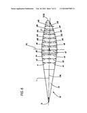 Rudder arrangement for ships having higher speeds comprising a cavitation-reducing twisted, in particular balanced rudder diagram and image