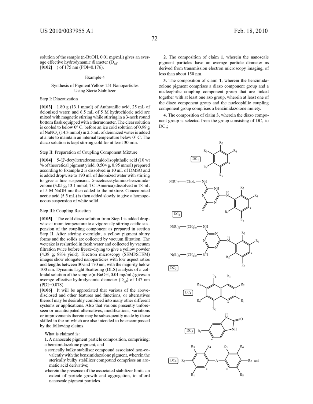 NANOSIZED PARTICLES OF BENZIMIDAZOLONE PIGMENTS - diagram, schematic, and image 77