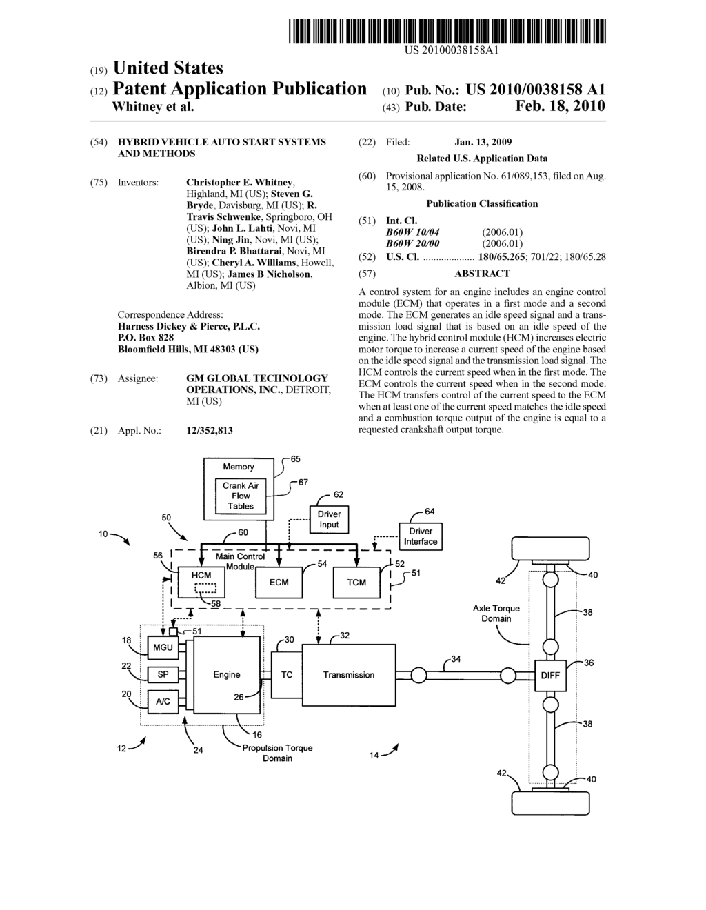 HYBRID VEHICLE AUTO START SYSTEMS AND METHODS - diagram, schematic, and image 01