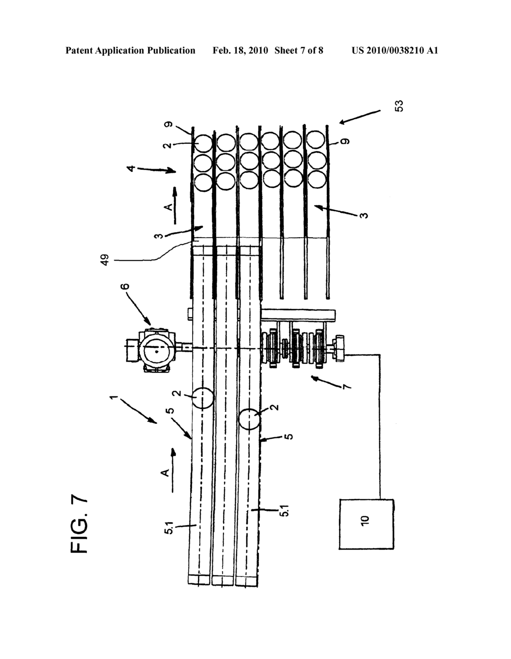 CONVEYING APPARATUS FOR THE CONVEYING OF BEVERAGE BOTTLES FROM A BEVERAGE BOTTLE TREATMENT MACHINE TO A BEVERAGE BOTTLE PACKAGING MACHINE IN A BEVERAGE BOTTLING PLANT, AND A CONVEYING APPARATUS FOR THE CONVEYING OF PRODUCTS FROM A PRODUCT TREATMENT MACHINE TO A PRODUCT PACKAGING MACHINE - diagram, schematic, and image 08