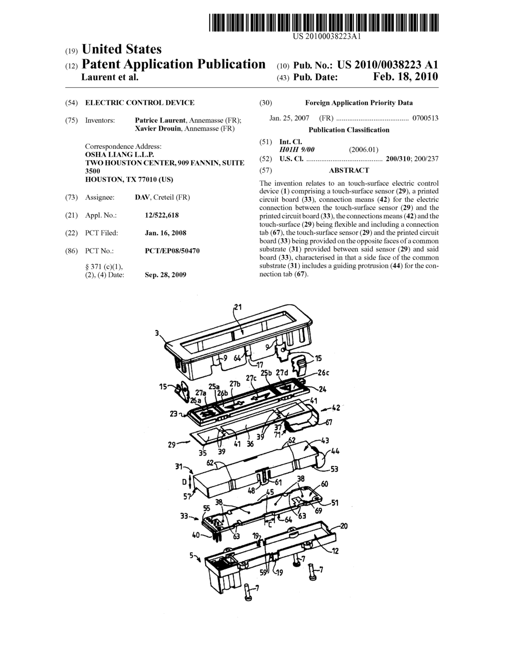 ELECTRIC CONTROL DEVICE - diagram, schematic, and image 01