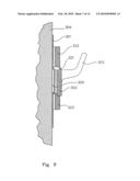 Holding device with a securing sheet for mounting onto a wall diagram and image